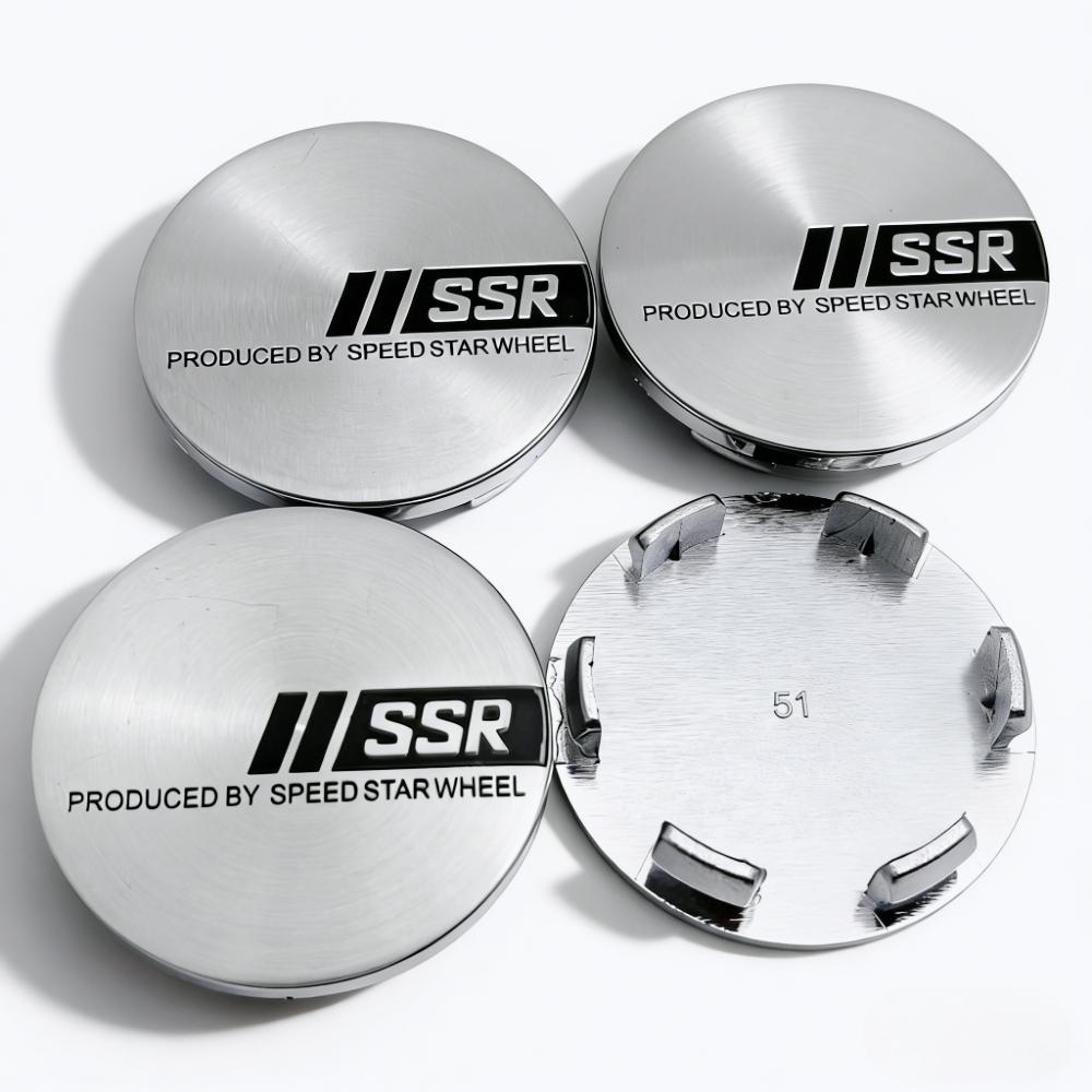4pcs 51mm 46mm SSR Logo Emblem Badge Car Wheel Center Caps Rim Hub Center Dust Cover Wheel Hubcaps Replace Car Accessrories