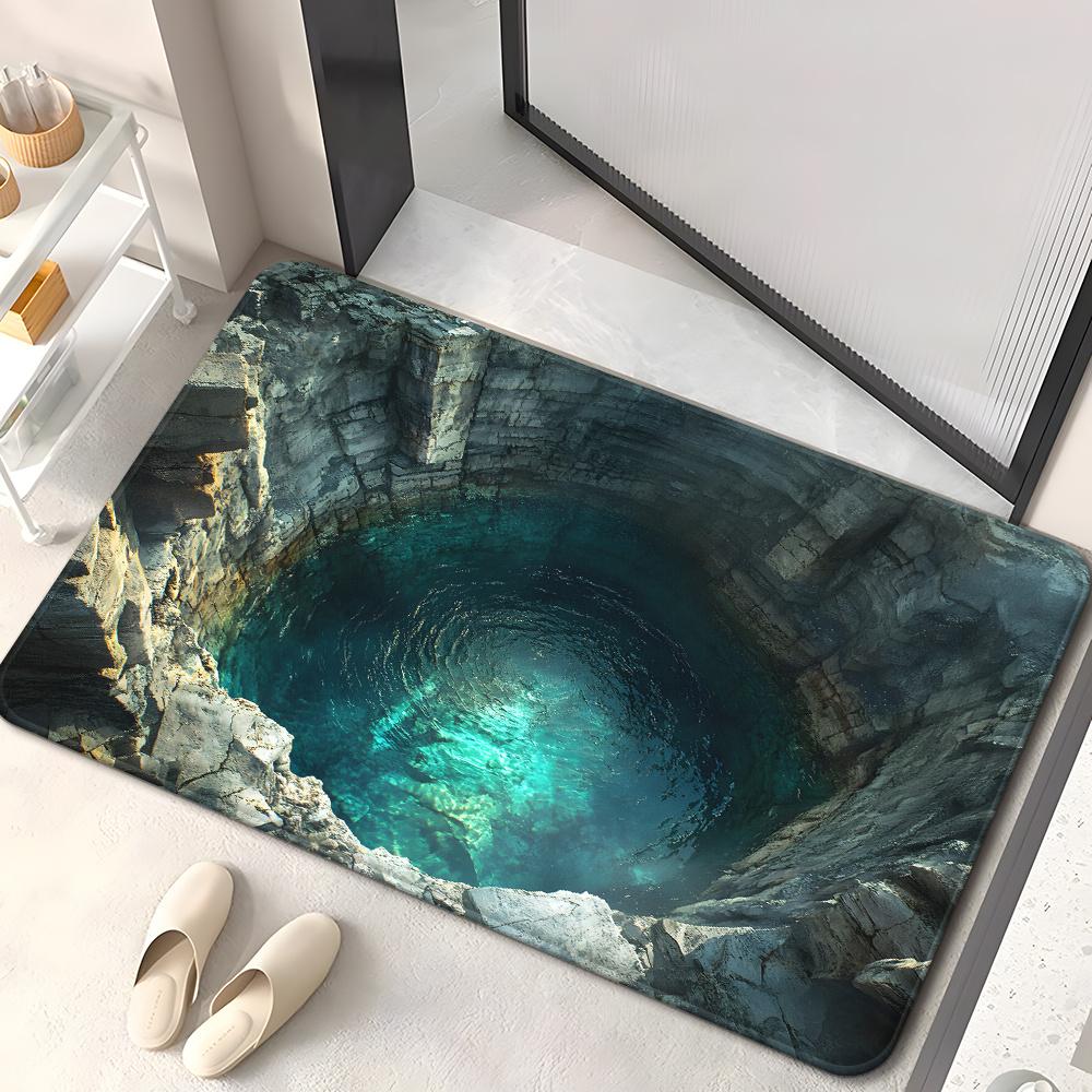 Коврик-водоворот для прихожей 3D-иллюзия коврик для ванной, Уникальный декор пола для помещений и улицы Противоскользящий ковер можно стирать в машине