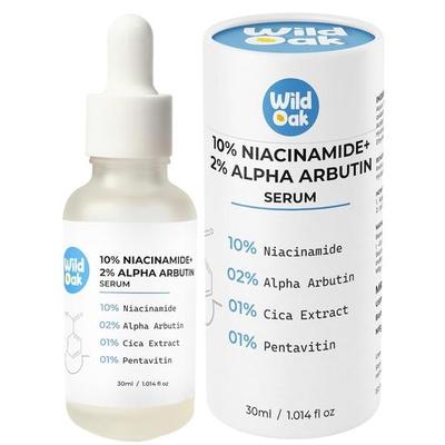 WILD OAK 2% Альфа-арбутин + 10% Ниацинамид Сыворотка для лица | Альфа-арбутин эффективен при пигментации, шрамах от акне и пятнах | 30 мл