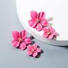New Versatile Earrings Korean Style Geometric Flower Earrings for Women Ins Fashion European and