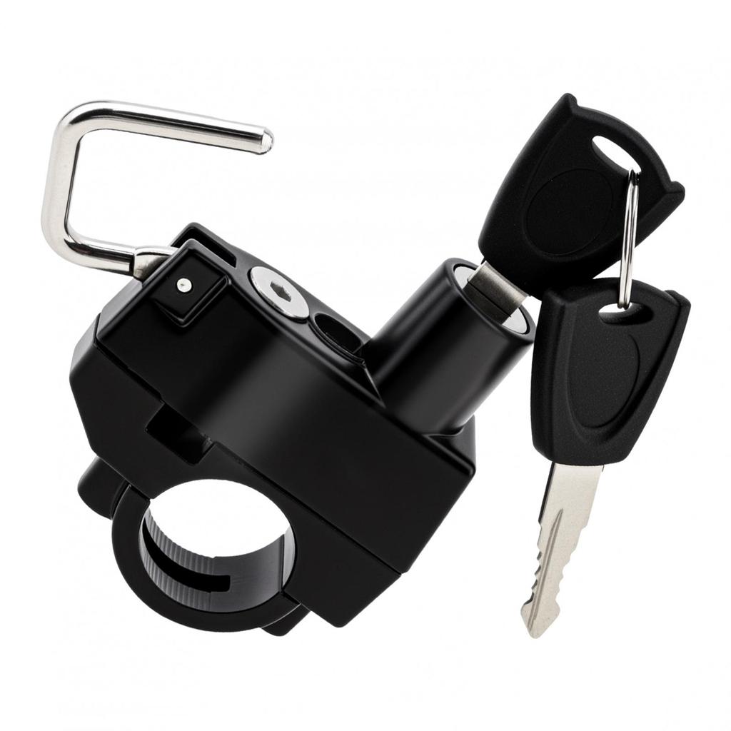 2pcs 22-25mm Anti-Theft Helmet Lock Heavy Duty Motorcycle Scooter ATV Includes 4 Keys D Circle Buckle Keychain