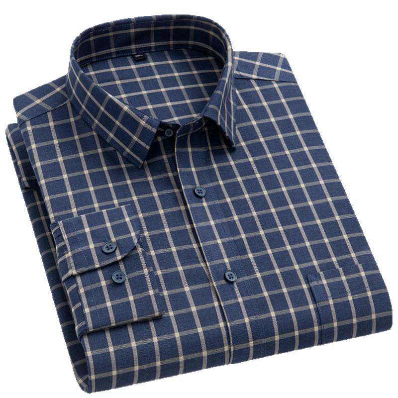 Мужская полосатая рубашка с длинным рукавом - Элегантный стиль Business Casual для весны и осени