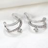 Delicate Shining Crystal Zircon Titanium Steel Hoop Earrings Piercing Ear Clips Minimalist Fashion Jewelry For Women Party Gifts