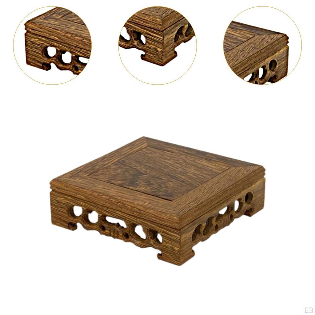 Традиционная деревянная основа для чайника, квадратная ваза для чайника, бонсай, деревенская декоративная подставка для дисплея