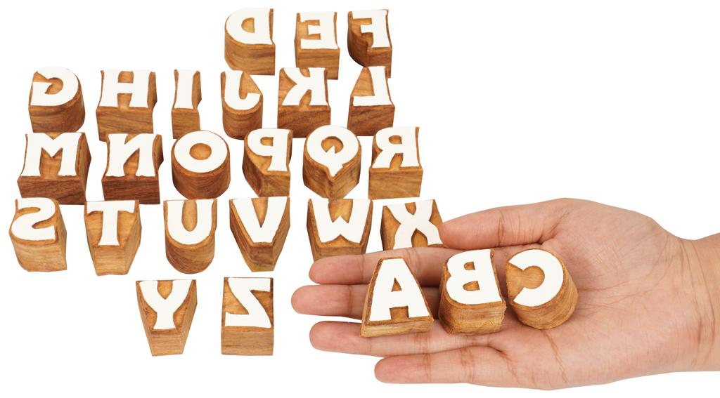 IBA Indianbeautifulart Текстильный печатный блок заглавные буквы алфавита AZ вырезанные вручную деревянные буквы деревянный штамп деревянный блок