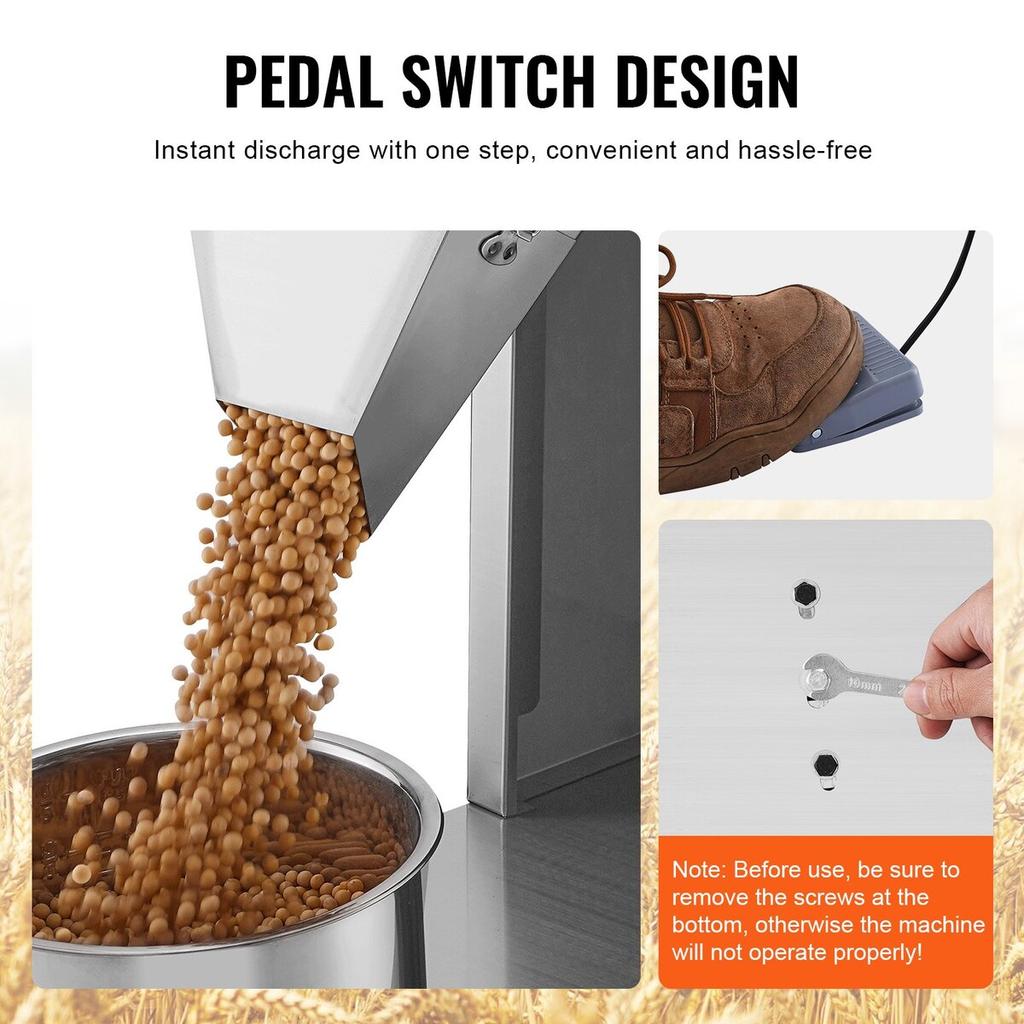 Particle Filling Machine, 0.044-6.6 lbs/20-3000g, Automatic Filler Machine with Foot Pedal, Stainless Steel Weighing Filling Machine, Weigh Filler for