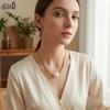 EFFIE QUEEN 925 Чистое Серебро 14 карат Золотой Самородок Цепочка Большой Жемчуг Чокер Ожерелье Роскошные Украшения для Женщин Свадебный Банкет Подарок GPN36