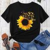 Butterfly Sunflower Style Trend Women Clothing Fashion Graphic T-shirt Summer Casual Short Sleeve Female Basic Tees Tops