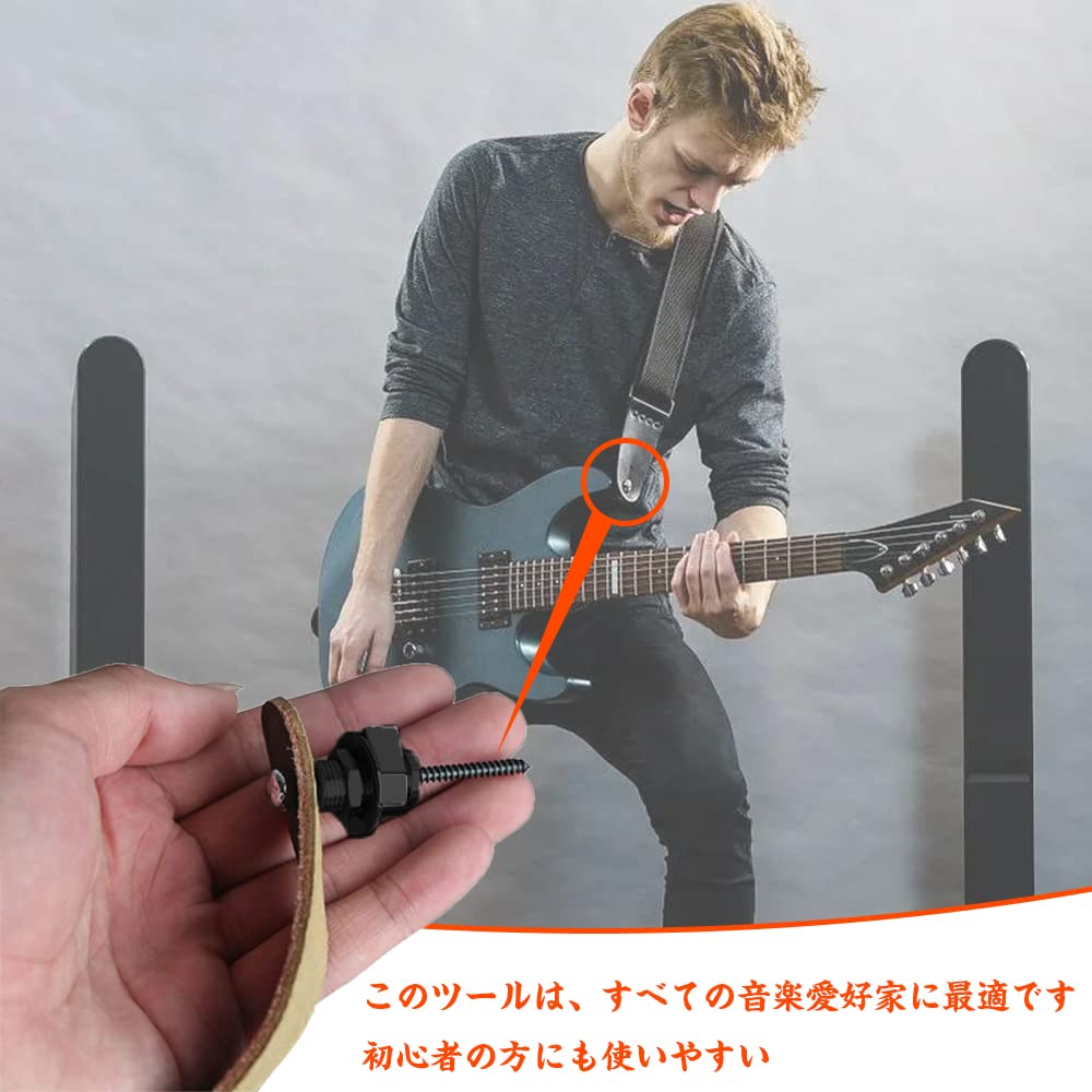 Guitar Strap Lock Metal Detachable Strap Pack of 4 Guitar Prevents Instruments from Slipping or Easy To Can Be Attached and Detached with One
