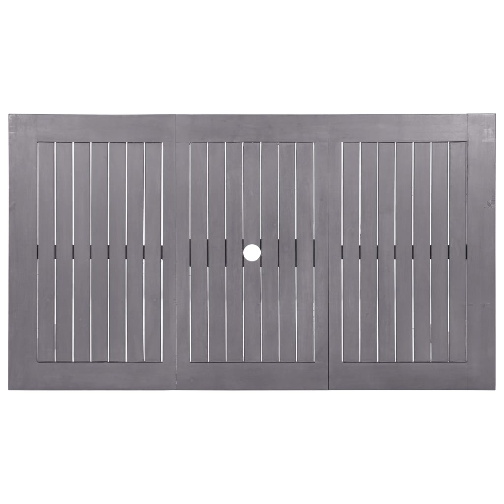 Garden Table Gray 140x80x74 cm Solid Acacia Wood
