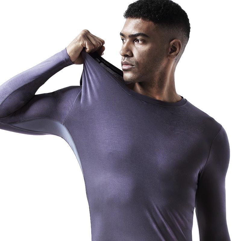 Men's Slim V-Neck Thermal Shirt – Breathable Mesh Base Layer for Autumn/Winter