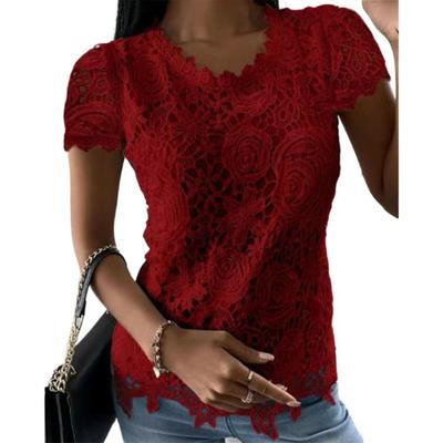 Женские модные повседневные летние однотонные блузки и рубашки с круглым вырезом и короткими рукавами с принтом