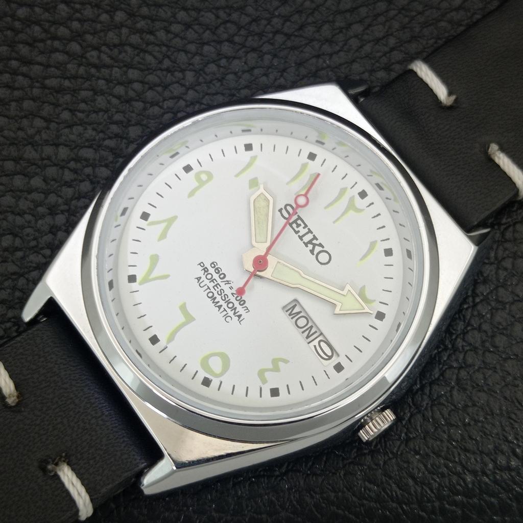 ВИНТАЖНЫЕ АВТОМАТИЧЕСКИЕ SEIKO 6309A ВОССТАНОВЛЕННЫЕ ЯПОНСКИЕ МУЖСКИЕ ЧАСЫ С БЕЛЫМ ЦИФЕРБЛАТОМ a442701-1