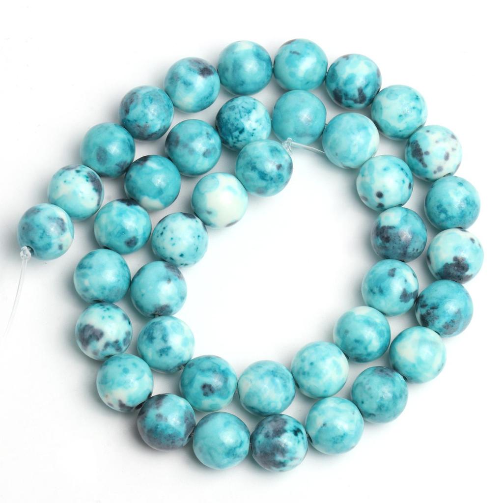 1 нить/пакет 6/8/10 мм натуральный дождь цветок яшма каменная бусина разноцветные круглые свободные бусины для ювелирных изделий DIY серьги изготовление браслетов аксессуары