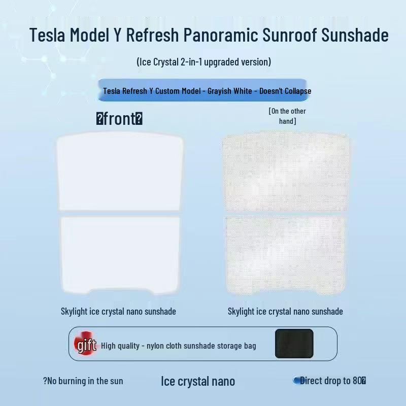 Tesla Model 3 Refresh YL Sunshade: Skyview Sunroof Heat Insulation & Sun Protection.