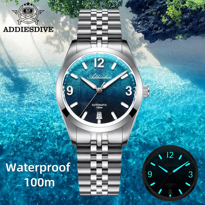 ADDIESDIVE AD2547 Часы для мужчин BGW9 Светящиеся 100м Дайверские 316L Сталь Сапфировое Стекло Япония 8215 Автоматические Механические Часы