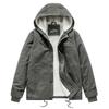 Large Size Men's Hooded Jacket Sports and Leisure Hooded Zipper Velvet Thermal Cotton Jacket