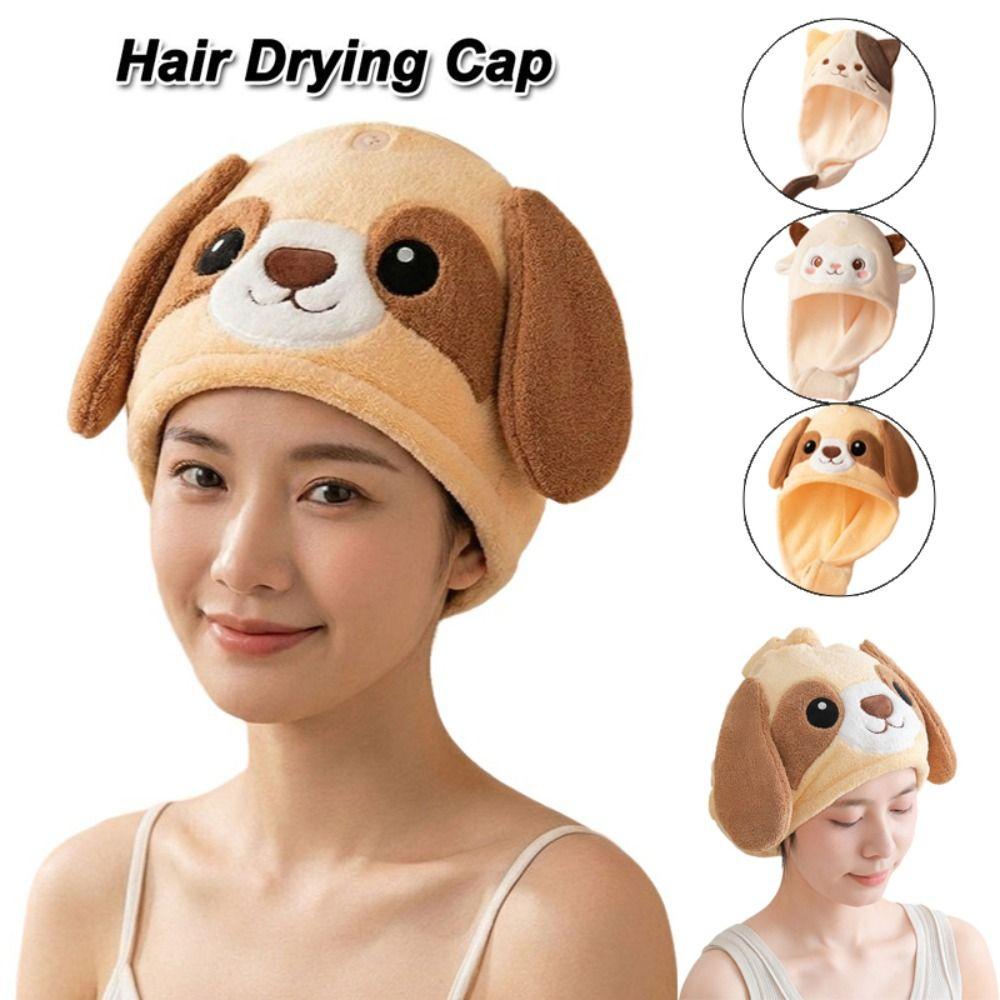 Absorbent Dry Hair Caps Cartoon Shower Cap Cute Hair Drying Cap Hair