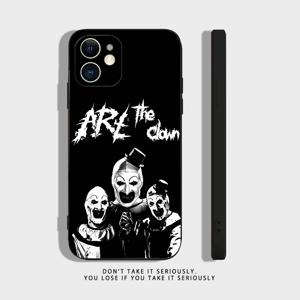 Чехол для телефона Art the Clown horror T-Terrifier для iPhone 17,16,15,14,13,12,11,XR,Pro,XS,Max,XR,Plus,Mini Силиконовый Черный Ударопрочный