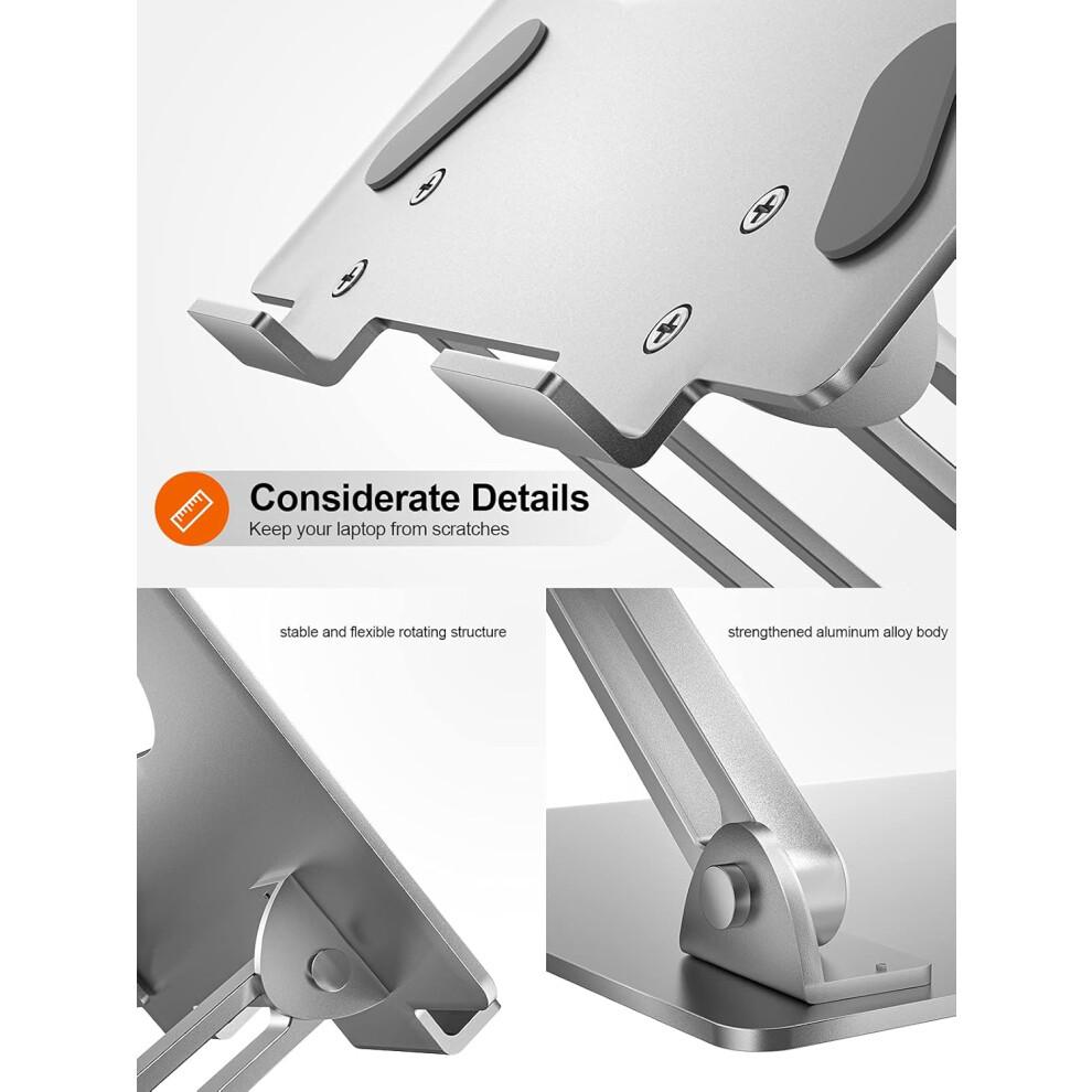 Adjustable Laptop Stand, Wide Compatibility Aluminum Alloy Computer Notebook Stand Holder, Ergonomic Design 4 11-17" Laptops, Supports Up To 13.2 Lbs
