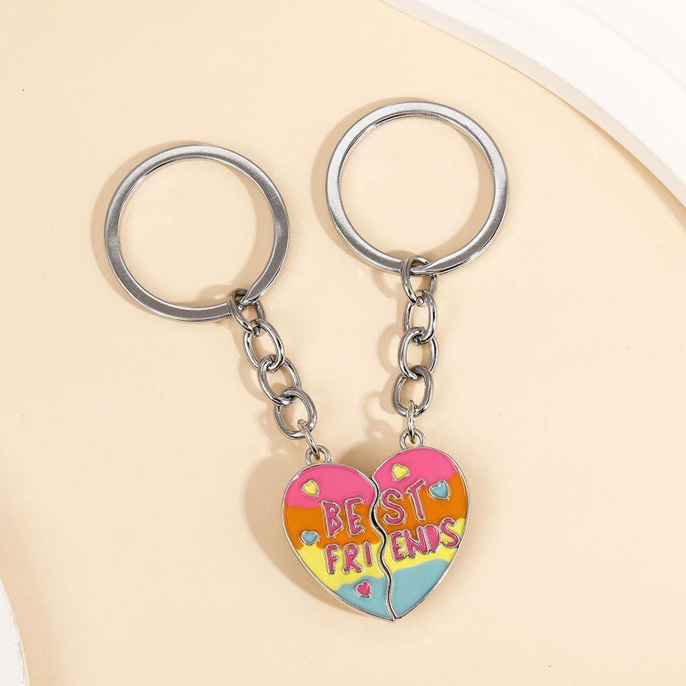 1 пара магнитных брелоков в форме сердца для лучших подруг, подвесные украшения, подходящие брелки в форме сердца для сестер