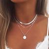 Bohemian Lady Multi-layer Lotus Pendant Long Sexy Temperament Simple Clavicle Chain Necklace