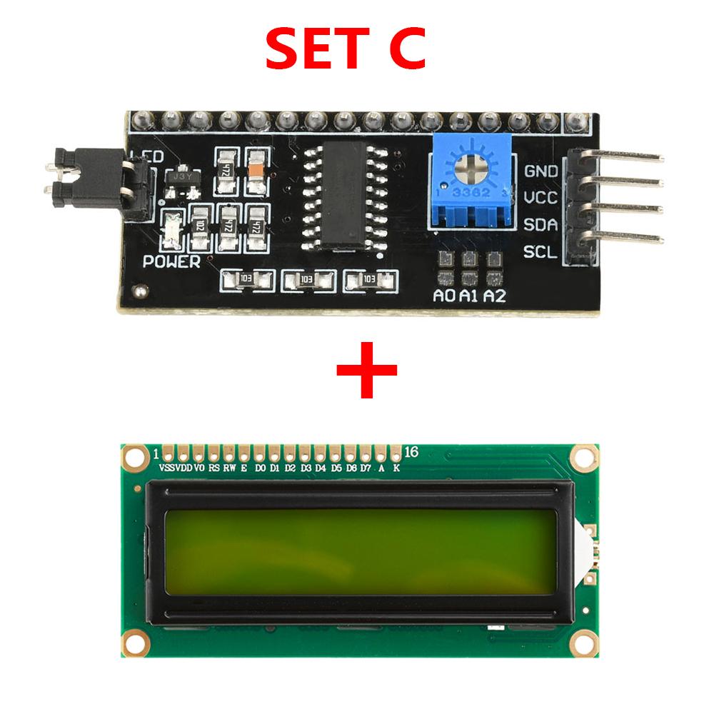Плата расширения PCF8574 с интерфейсом I2C для LCD1602/2004 Черная печатная плата с регулируемой контрастностью и подсветкой