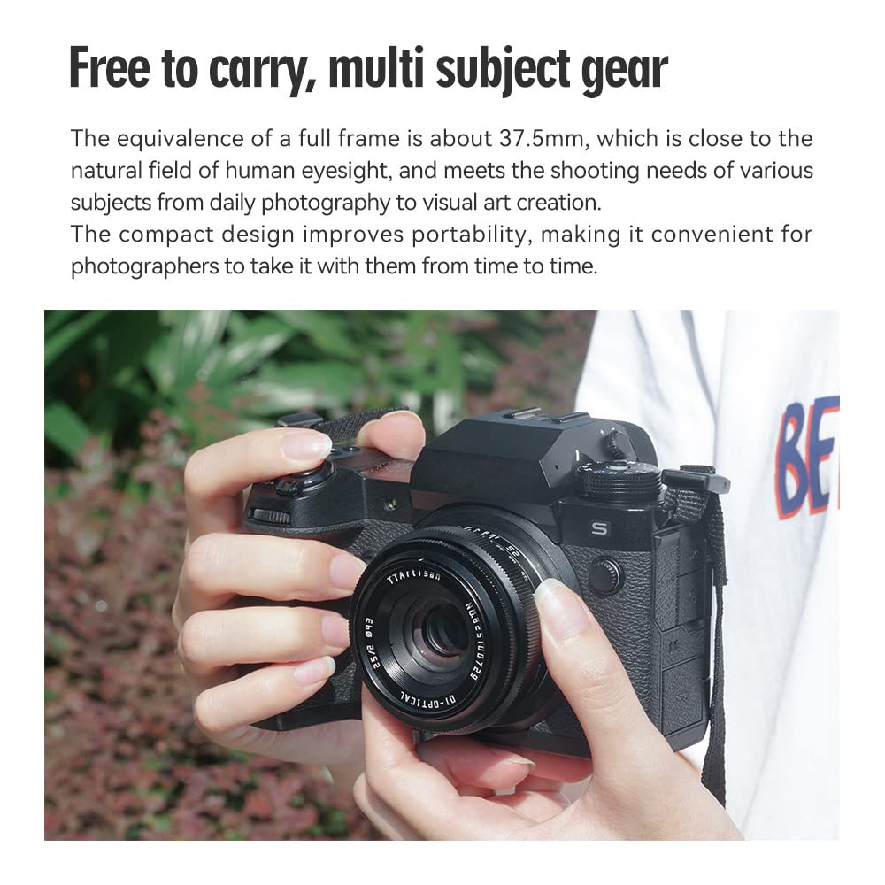 TTArtisan 25mm F2 Manual Camera Lens Mount APS-C Wide-Angle X-Mount (FX Lens)