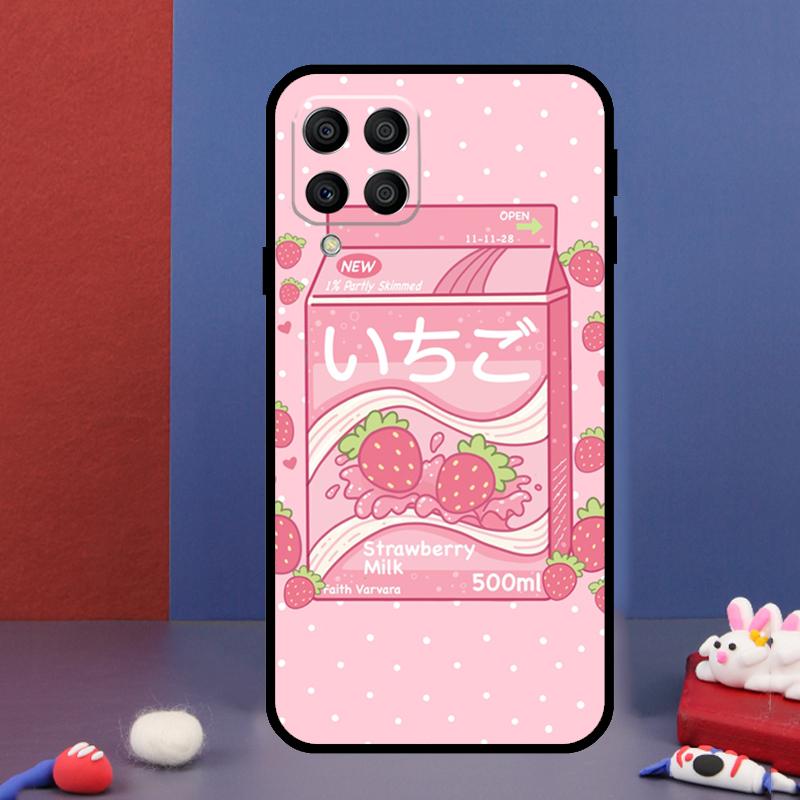Милый Клубничный Молочный Чехол Для Телефона Samsung Galaxy M14 M34 M54 M33 M13 M23 M53 M15 M55 M31 M51 M20 M30s M32 M52