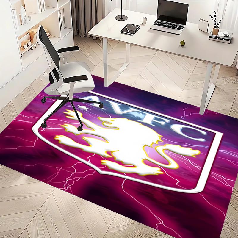 1pc A-Aston Villa FC logo Print Area Rug - Soft, Washable Non-Slip Indoor Mat, Living Room, Home Office Decorative Rug,Office Decorative