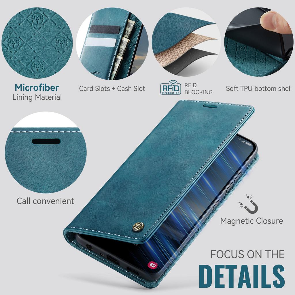 For Samsung Galaxy A52s 5G/Galaxy A52 4G/Galaxy A52 5G Case CASEME 033 Series RFID Blocking Wallet Stand Calf Texture Leather Phone Cover