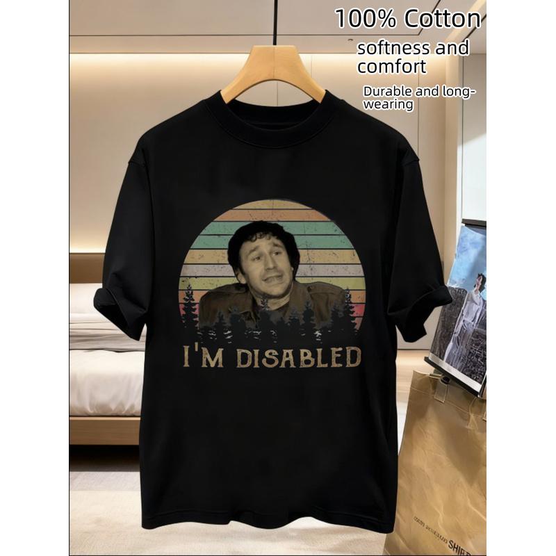 Men'S Vintage T-Shirt for Disabilities Featuring The Phrase "I Am Disabled". This Shirt Mirrors The Style of IT Celebrity Roy Trenneman And Comes in