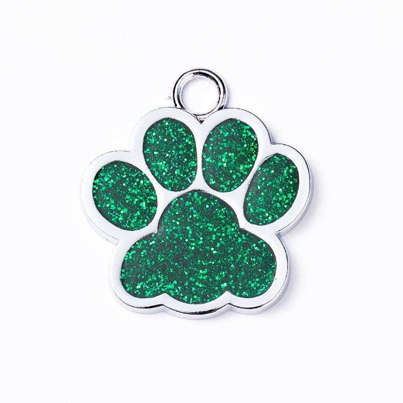 Solid Paw Print Pet ID Tag Zinc Alloy Dog Cat Name Plate Custom Laser Engraving Design Collar Keychain OEM Accepted