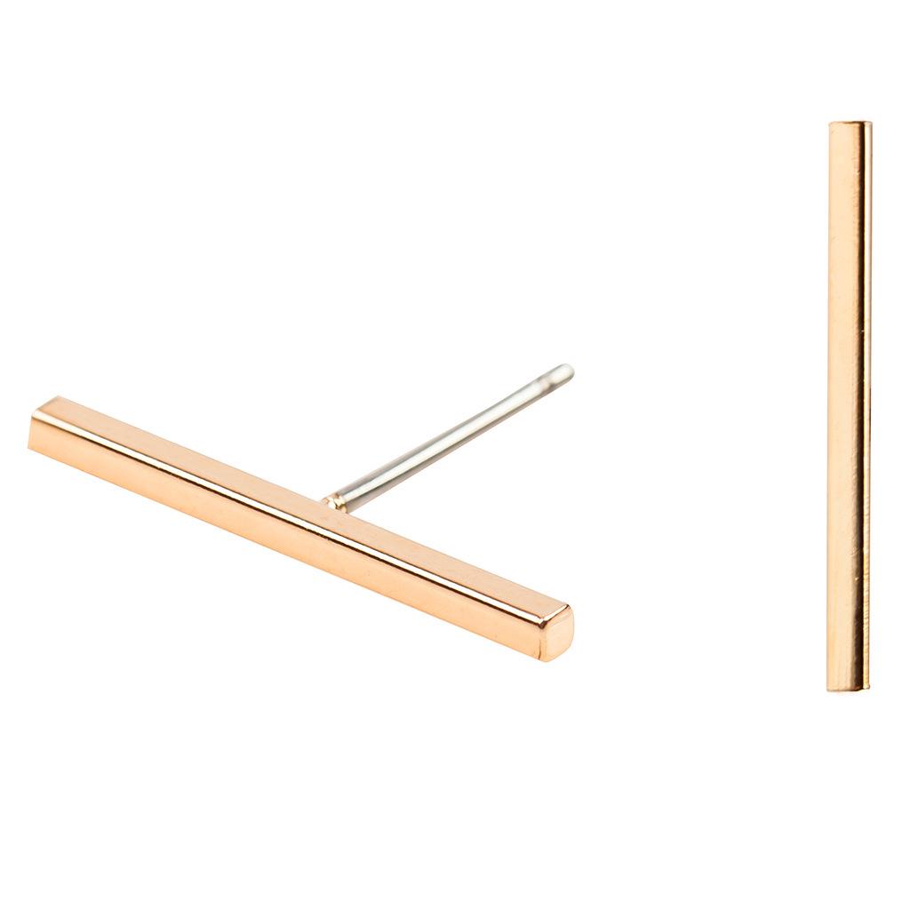 Модные медные прямые серьги - простой европейский и американский дизайн