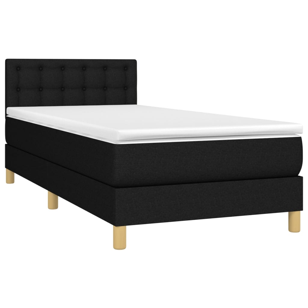 Box Spring Bed with Mattress Black 80 x 200 cm Fabric