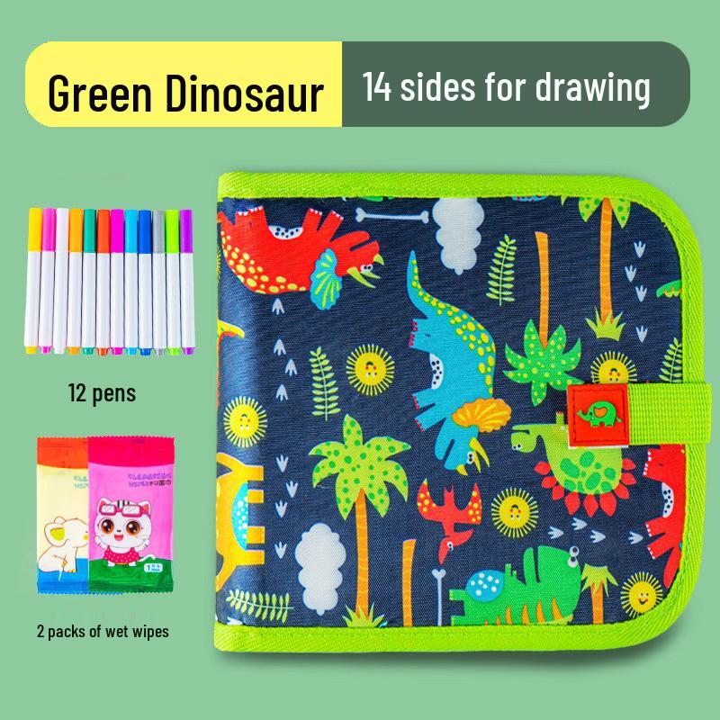 Portable Children's Folding Blackboard: Reusable Chalk Drawing Board and Erasable Graffiti Book for Home.