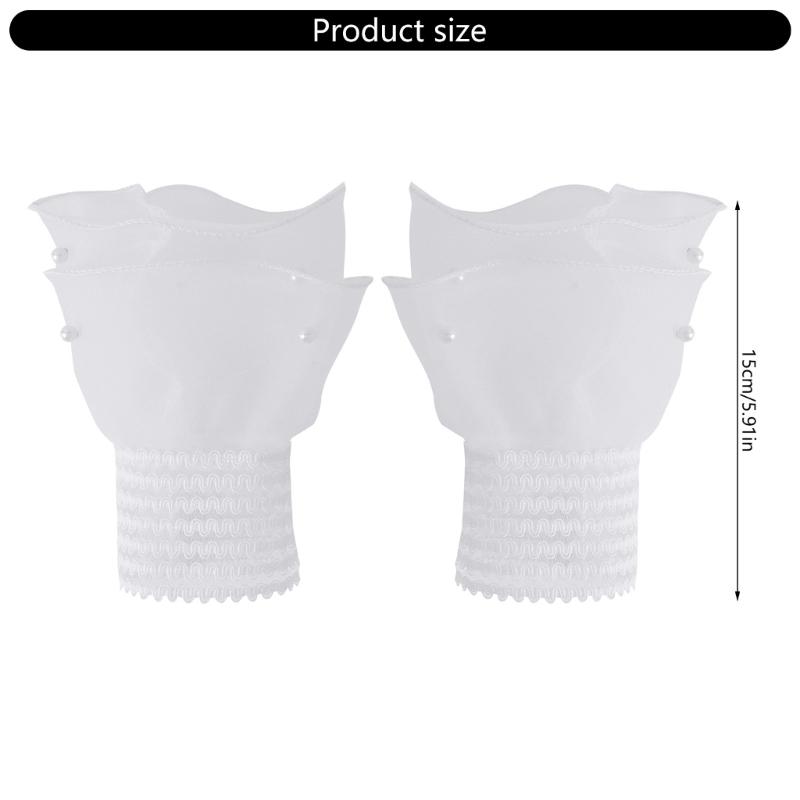 Элегантные кружевные нарукавники Дышащие сетчатые перчатки Жемчуг Бусины Многослойные накладные рукава Для женщин Модные аксессуары к свитеру