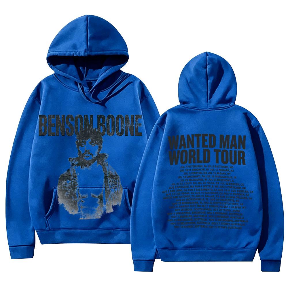 Benson Boone Merch Sweatshirts Wanted Man Ash Hoodie Fashion High Street Hoody Unisex Vintage Aesthetic Graphic Print Pullovers