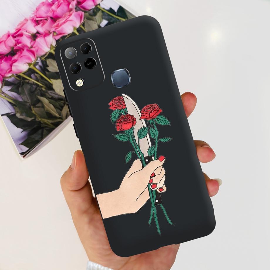 For Infinix Hot 11 G37 4G Case Cover Soft TPU Black Silicone Funda for Infinix Hot11 G37 Infinix X689F Fashion Pattern Bumper
