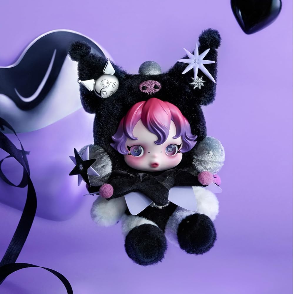 Плюшевая игрушка Pop Mart Skullpanda Kuromi, мягкая набивная игрушка, 30 см