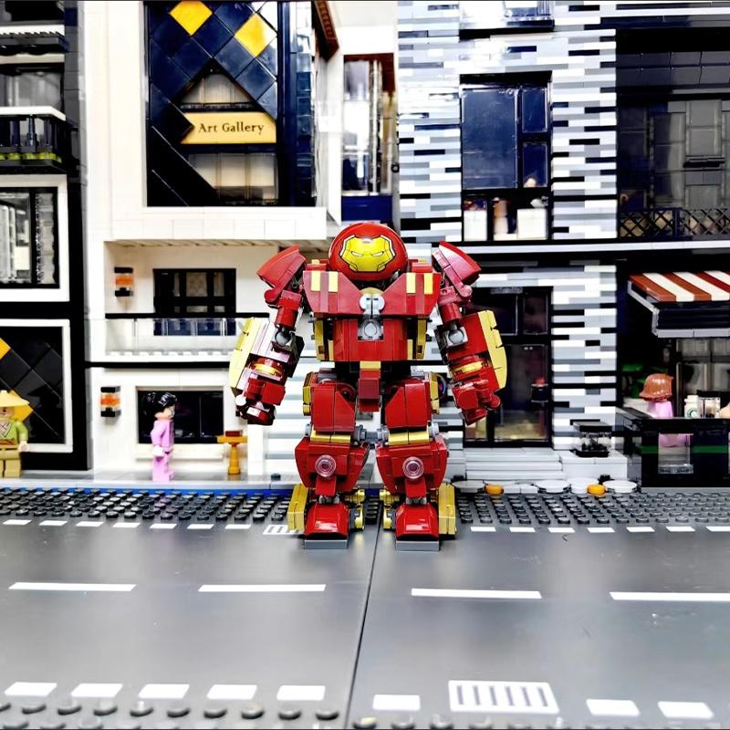 Супергерои Меха DIY Строительные блоки Кино Мех Герой 3D Модель Броня Железный Робот MOC Кирпичи Игрушки Для Взрослого Ребенка Мальчика Рождественский Подарок