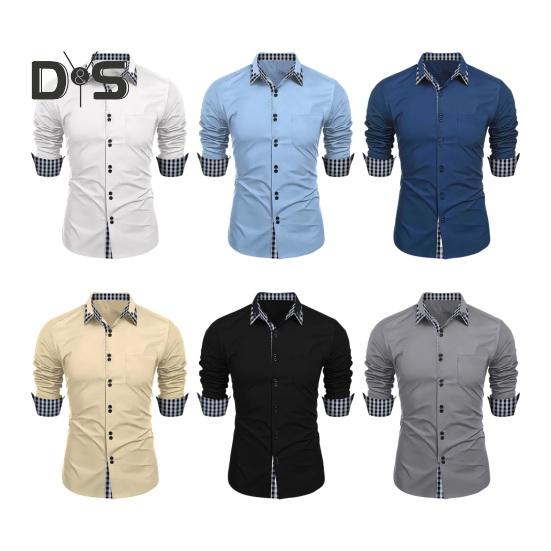 Мужская весенняя рубашка с цветными блоками и клетчатым принтом, однобортная приталенная рубашка с длинным рукавом и пуговицами с лацканами, уличная одежда, повседневная деловая рубашка-кардиган, пальто