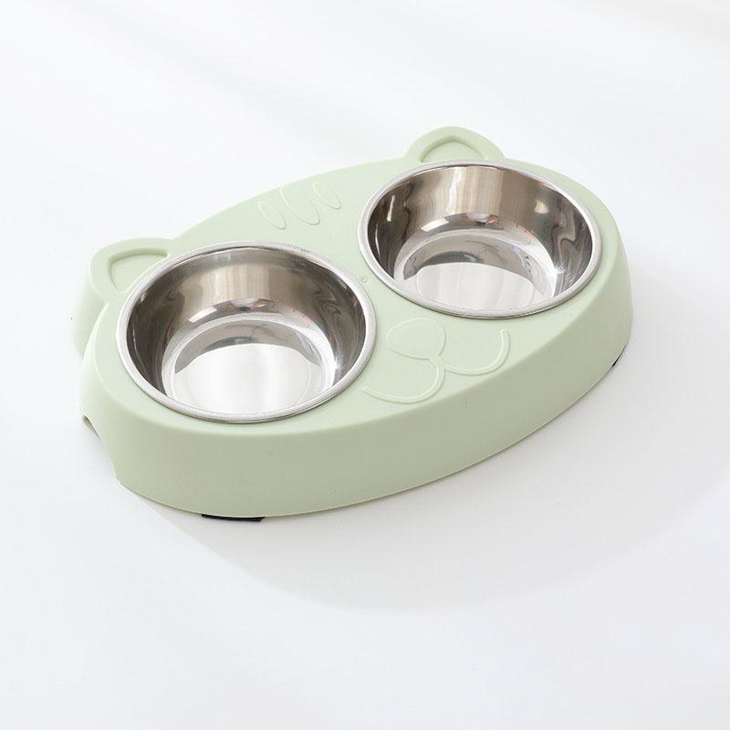 Двойная миска Macaron для домашних животных, пластиковая подставка для корма для котят, собак, поилка, кормушка для кошек, принадлежности для домашних животных, аксессуары
