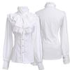 Pirate Blouse Ruffled Shirt Womens White Long Sleeve Victorian Blouse Womens Gothic Lolita Shirt