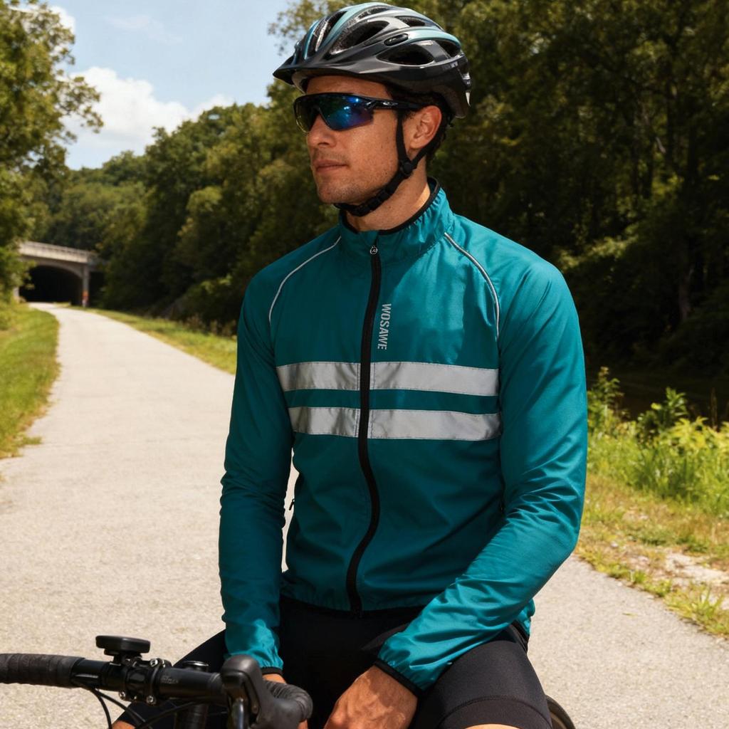 Wosawe Велосипедные куртки Водоотталкивающая велосипедная ветрозащитная ветровка Светоотражающее велосипедное пальто