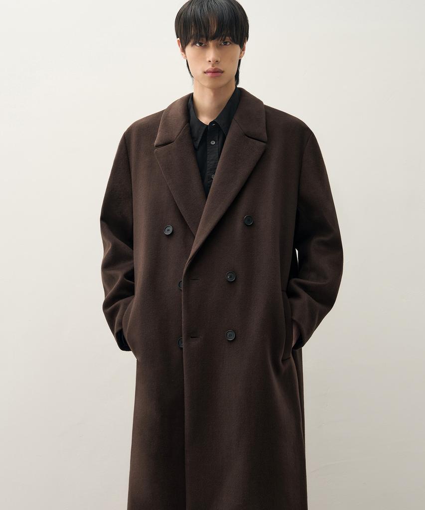 Draw Fit Premier Pure Cashmere Robe Double Coat [Chestnut Brown]