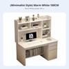 Study Desk with Hutch Minimalist Design Workstation with Hutch and Drawers Spacious Desktop Raised Shelf Perimeters for Teens