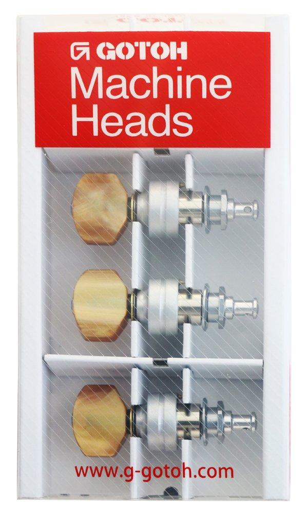 GOTOH Укулеле Колок планетарного типа UB8 Кнопка хром белый UPT-UB8-CWX