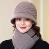 Зимняя вязаная шерстяная шапка для пожилых людей среднего возраста из кроличьей шерсти в западном стиле, детская шапка с добавлением бархата, теплая, для мам