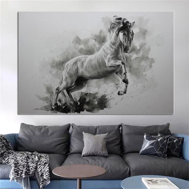 Саудовская классическая настенная живопись с животными, абстрактная лошадь, холст, постер и принт, роскошные настенные панно для гостиной, домашний декор, без рамки